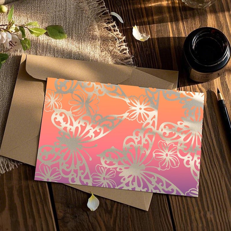 AFRITEE 15 Pack Border Stencil for Painting on Wood, 4x8 Inches Small Branch Floral Reusable Painting Templates for Wood Burning, Mandala Drawing Stencil Craft for Furniture Wall Interior Decoration - Image 2